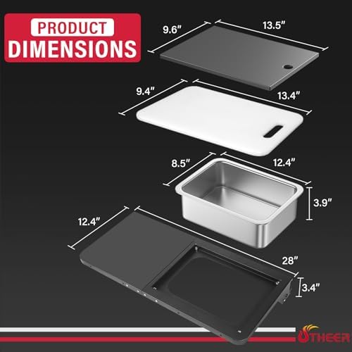 Utheer Folding Front Shelf for Traeger Woodridge Pro/Elite, Ironwood/XL - Image 3