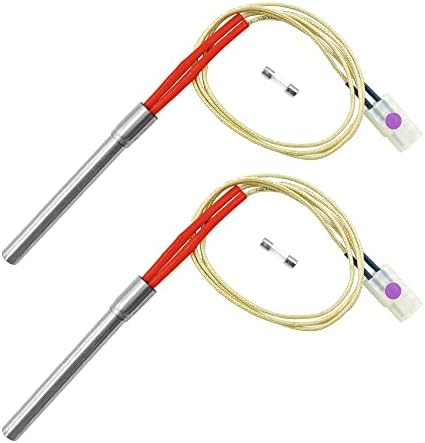 2-Pack Hot Rod Igniter Replacement for Traeger, Pit Boss, Camp Chef & Z Grills, Oklahoma Joe's – Heavy Duty AC Grill Heating Element Replaces 70112 BAC199 KIT0088 PG24-21 16801-20B by Meatender