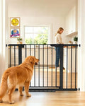 Cumbor 30-46" Baby Gate for Stairs, Auto Close Dog Gate for the House Black by Cumbor