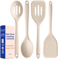 NonToxic Platinum Silicone Utensils, 100% Plastic-Free, 4-Pcs, Beige by Ziruma