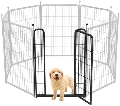 FXW Add-On Gate Panel for Outdoor Dog Playpen, 40" H, Black, Patented by FXW