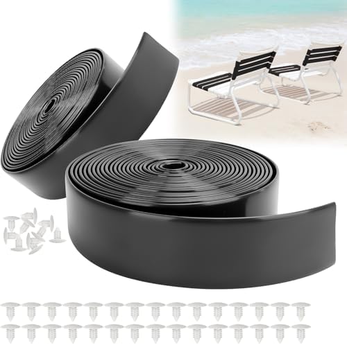LukLoy 2" Wide 40ft Long Vinyl Straps for Patio Chairs Repairs, Black by LukLoy