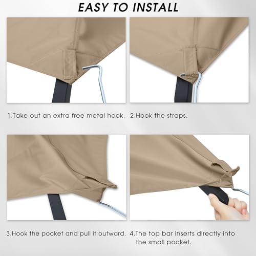 MASTERCANOPY Replacement Canopy top for Grill Gazebo L-GG001PST-F, Beige - Image 5