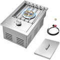 Single Grilling Side Burner for BBQ Grill Island, 15,000 BTU,Liquid Propane Side Burner for Outdoor Kitchen, Convertible to Natural Gas, 304 Stainless Steel by Unknown