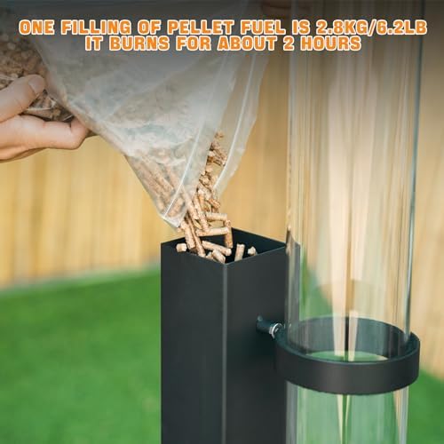 58" Wood pellet Patio Heater with Glass Tube, Portable Pellet Heater FP042 - Image 5