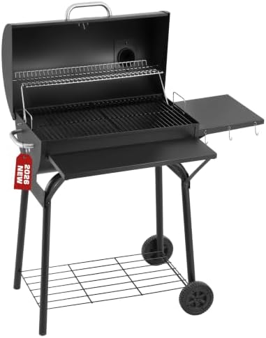 Barrel Charcoal Grill, 554 Sq. In. Large Outdoor BBQ Grill - Image 6