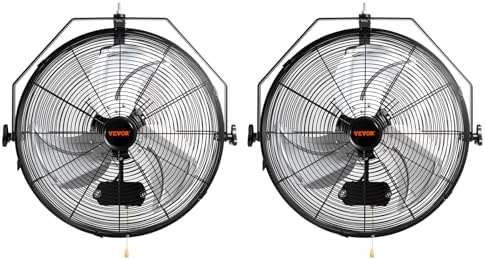 VEVOR 18 Inch Wall Mount Fan, Waterproof, 3-Speed, 4000 CFM, 2 Pack by VEVOR