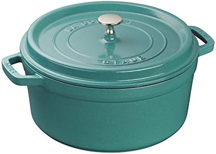 STAUB Cast Iron 5.5-qt Round Cocotte, Serves 5-6, Made in France, Turquoise by Unknown