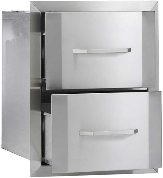 Bullet by Bull Double Drawer Storage Stainless Steel Drop In for Outdoor Kitchen BBQ Island - Image 2
