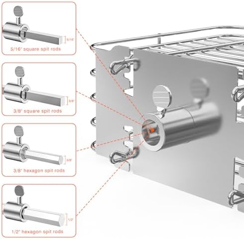 onlyfire Stainless Steel Rotisserie Basket Set BBQ Grilling Baskets, 2pcs - Image 5