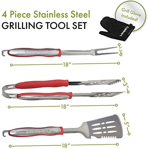 Cuisinart 3‑Piece Stainless Steel BBQ Grilling Tool Set with Grill Glove – Outdoor Grill Accessories, Perfect Grilling Gift for Men, Dads & Grill Masters, CGS-134 - Image 3