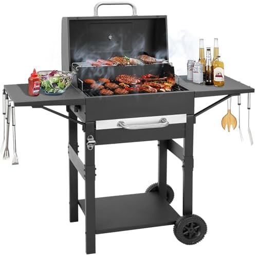 Kendane Charcoal Grill with Side Shelf, 353 Sq.Inch Cooking Area by Kendane
