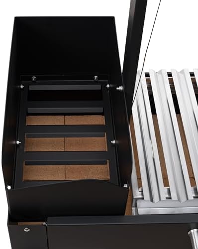 KoolMore 54 in. Charcoal BBQ Grill, Santa Maria Argentine Outdoor Grill with Interchangeable V Grates, Large Barbecue Grill for Outdoor Cooking, Black - Image 7