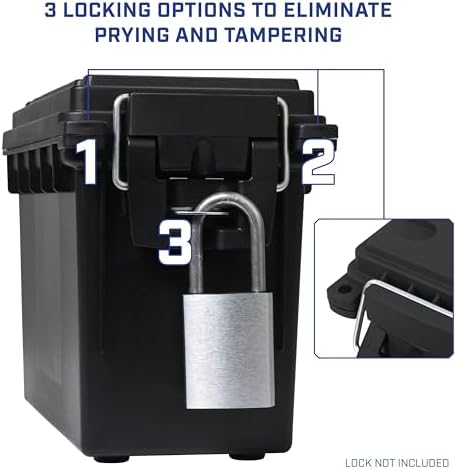 Sheffield Ammo Box Made in USA, Stackable Lockable Ammo Storage Box, Black - Image 5