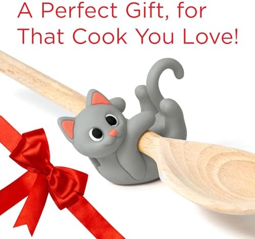 Itera Gray Silicone Cat Spoon Rest Kitchen Gadget - Image 6