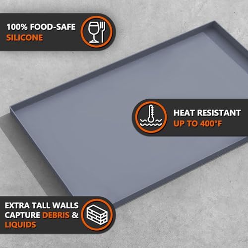 28" Silicone Griddle Mat for Blackstone 28 Inch Grill, Heavy Duty Food Grade Silicone Griddle Cover, Protect Your Grill from Dirt & Rust All Year Round (Gray) - Image 6