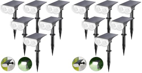 Linkind Solar Lights Outdoor Waterproof Landscape Spotlight Daylight 12 Pack by Linkind