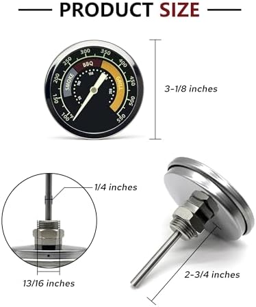 Accurate Grill Thermometer for Oklahoma Joe’s Smoker, 3695528R06 for Longhorn/Highland, Glowing Temperature Gauge for Charcoal/Wood/Pellet Smoker Grill with 13/16” mounting Hole, Stainless Steel - Image 4