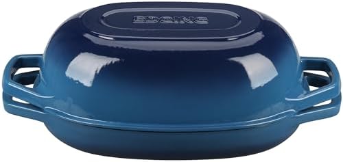 EDGING CASTING Enameled Cast Iron Oval Dutch Oven Pot with Lid, Dutch Oven for Sourdough Bread Baking, Bread Oven, Bread Dutch Oven, Oval Bread Pan, 5qt, Lake Blue - Image 7