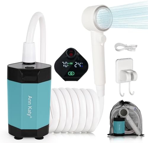 Ann Katy Portable Camping Shower Pump,Rechargeable Electric Outdoor Shower by AnnKaty