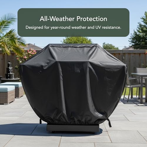 Covermates Grill Cover - Weather Resistant Outdoor Cover, Heavy Duty BBQ Covers for Large Outdoor Kitchen, Classic 12-Guage Vinyl, 57 Inch, Black - Image 3