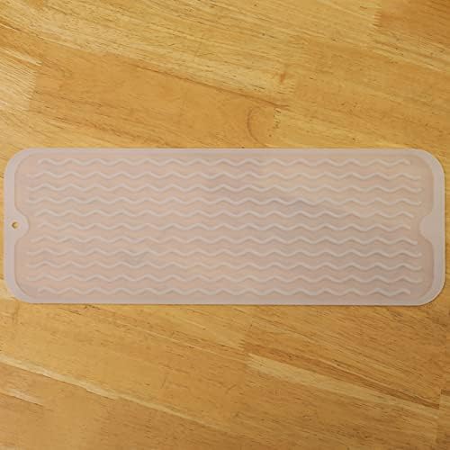 MicoYang Silicone Dish Drying Mat for Multiple Usage,Easy clean,Eco-friendly,Heat-resistant Silicone Mat for Kitchen Counter,Sink,Bar,Bottle,or Cup Translucent M 17 inches x 6 inches by MicoYang