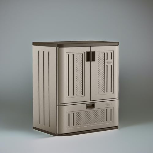 Suncast Base Storage Cabinet, Lockable Single-Drawer Organizer, Platinum - Image 6