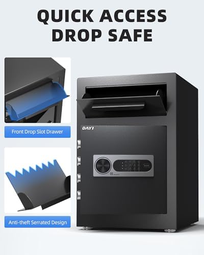 DAYI Drop Safe, 2.6 Cubic Feet Deposit Box with Drop Slot, Depository Safe with Fireproof Bag for Business & Home, Cash box for Documents - DM-52 - Image 2