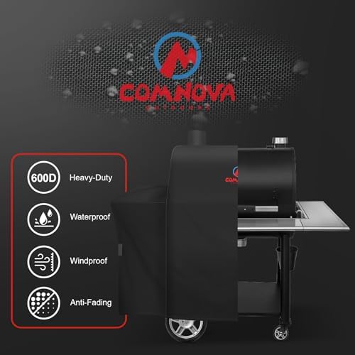 Grill Cover for Oklahoma Joe's Rider 900 & Rider DLX Grill - 600D Premium BBQ Cover Waterproof and Heavy Duty for Oklahoma Joe's Charcoal Offset Smoker, 55" L x 30" W x 49" H - Image 3