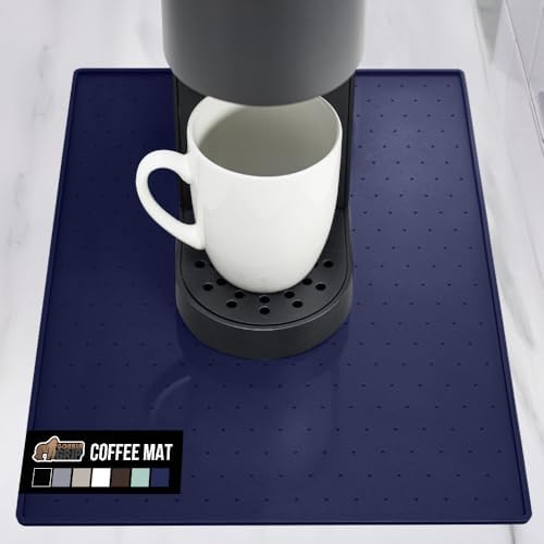 GORILLA GRIP Silicone Coffee Mat, Espresso Bar Essentials, 10x14, Navy by GorillaGrip