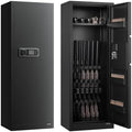 VEVOR 6-8 Gun Safe, Long Gun Cabinet for Rifles and Pistols, Quick Access Rifle Safe with 3 Ammo Slots and 2 Adjustable Racks, Large Digital Cabinet with Key and Password Lock by VEVOR