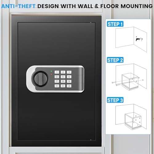 [19.7" Tall] Safe Box, 3.5 Cuft Home Safes with Fireproof Waterproof Bag - Image 6