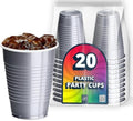 DecorRack 20 Party Cups 12 oz Disposable Plastic Cups for Birthday Party Bachelorette Camping Indoor Outdoor Events Beverage Drinking Cups (Gray, 20) by DecorRack
