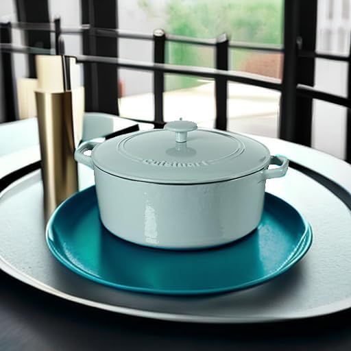 Cuisinart Chef's Classic Enameled Cast Iron Dutch Oven with Lid, Porcelain Enameled Interior, Oven Safe, Induction Compatible, 7-Quart, Round, Light Blue - Image 3