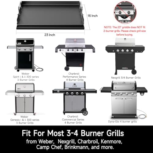 23" x 16" Nonstick Griddle for Gas Grill, Universal Compatible - Image 2