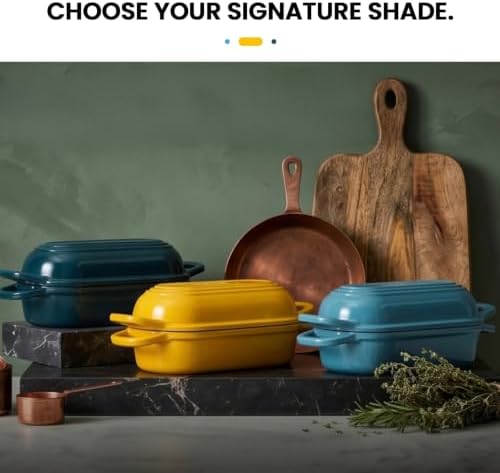 Oval Dutch Oven for Bread Baking,11.3x5 Enameled Cast Iron Bread Pan,Yellow - Image 6