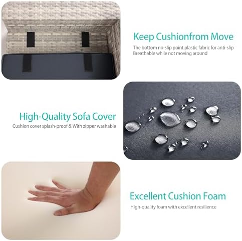 Outdoor Patio Furniture Set PE Wicker Rattan Outdoor Sectional Sofa - Image 6