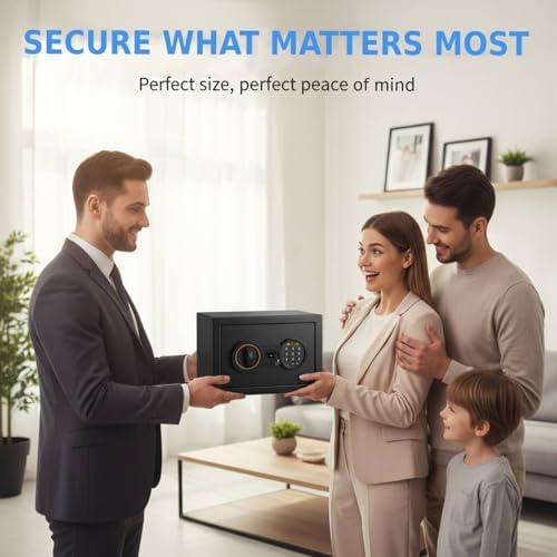 0.3 Cub Small Safe for Home, 6.69"H Safe Box with Fireproof Waterproof Bag - Image 2