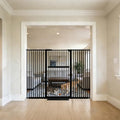 Lumizone 55.12" Extra Tall Pet Gate for Cat Dog 63.39"-67.90" Wide Black by Lumizone