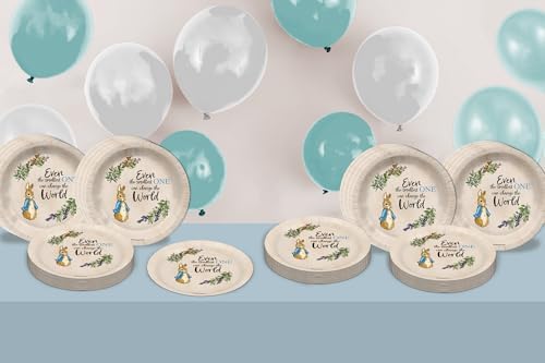 Birthday Galore Peter Rabbit Boy's Baby Shower - 32 Piece Disposable Party Supplies - Spring Baby Shower Decorations - Round Party Plates - Large 9" Paper Plates In Bulk - Image 6