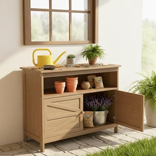 HIPS All-Weather Outdoor Storage Cabinet,Outdoor Sideboard with Magnetic Doors,3-Shelves Patio Storage Cabinet, Used for Garden,Buffet Cabinet,TV Stand, Bar Table,Balcony - Image 2