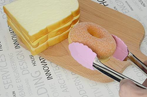 HINMAY 7-Inch Serving Tongs with Silicone Tips, Set of 3 (Pink) - Image 5