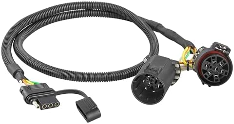Oyviny Plug & Play USCAR 7 Pin to 4 Pin Trailer Wiring Harness Universal for LED Tailgate Light Bars, Pure Copper USCAR to 4 Flat Trailer Extension Wiring Adapter for Trailers, Trucks, Pickups by Oyviny