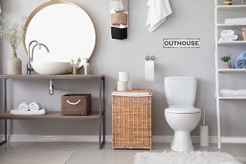 Outhouse Metal Sign 4x16in Rustic Bathroom Plaque for Cabin Yard House Toilet Wall Funny Home Farm Decor - Image 5