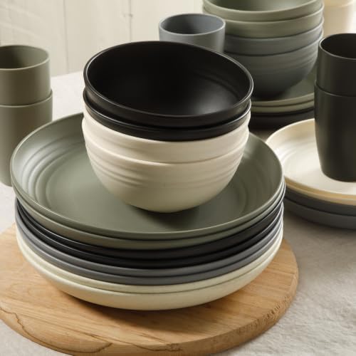 Gibson Home Plates and Bowls Set, 32 Piece Wheat Straw Dinnerware for 8 - Image 4