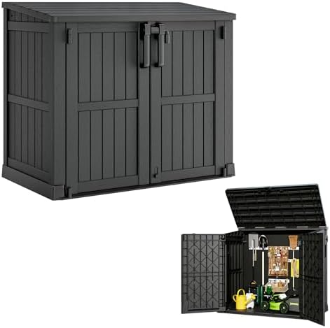 Horizontal Storage Shed 36 Cu Ft with Lockable Doors, Portable Outdoor Storage Shed -Waterproof Outdoor Storage Cabinet for Garden, Easy to Assemble by Unknown