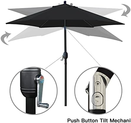 Sunnyglade 7.5' Patio Umbrella Outdoor Table Umbrella Tilt Crank Black - Image 2