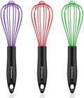 NileHome Silicone Whisk Set 8" 10" 12" Kitchen Whisk Multicolor,3-pack by NileHome