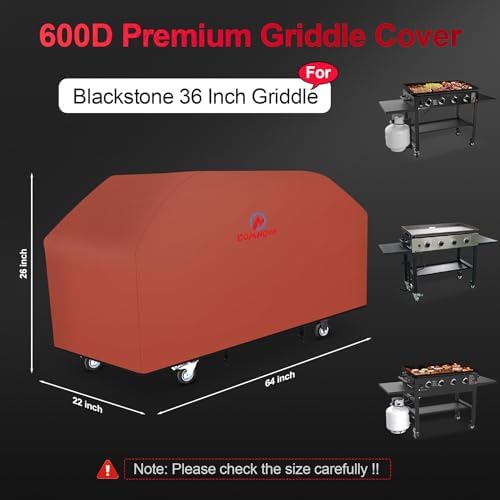 Comnova Griddle Cover for Blackstone Griddle Without Hood 36 Inch - 600D Flat Top Grill Cover for Blackstone 36" Griddle Heavy Duty Waterproof, 36" Griddle Cover for Black Stone 1554, 1825 and More - Image 2