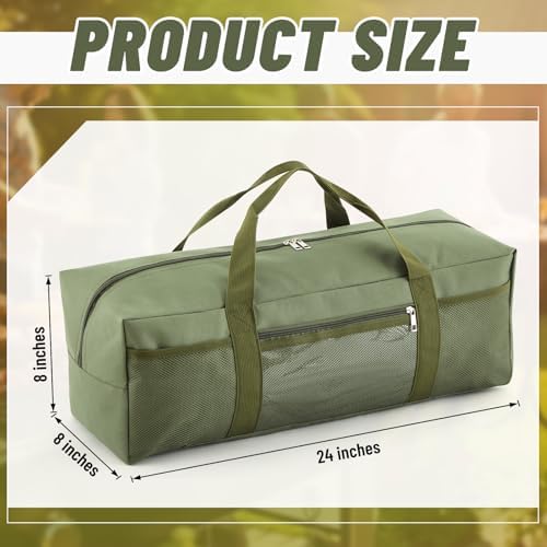 Amylove 24" Grill Tool Storage Bag, Waterproof BBQ Utensil Organizer, Green - Image 2